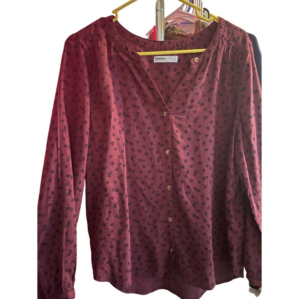 Sonoma M Burgundy Blouse